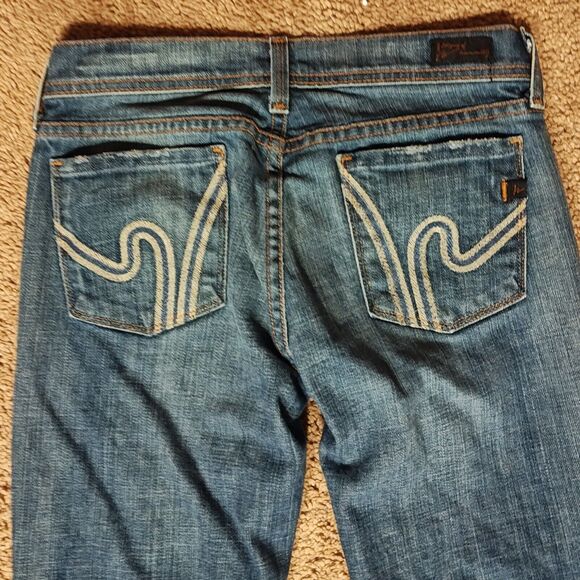 Citizens of Humanity Wimbledon Ingrid Flare Stretch Jeans Size 25 Distressed COH - Picture 13 of 14